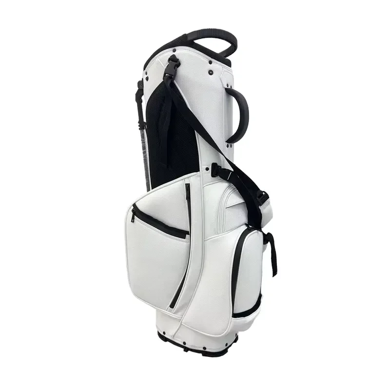 Custom Classics White Lightweight Premium Disc Golf Travel Bags Attachment Sunday Golf Pu Stand Bag