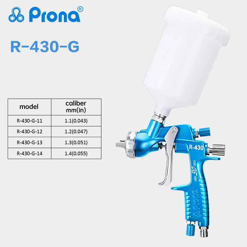 Prona R-430 Gravity Air Spray Gun Pneumatic Multipurpose Painting Tool for Topcoat Car Refinishing Wood Furniture Assembly Line