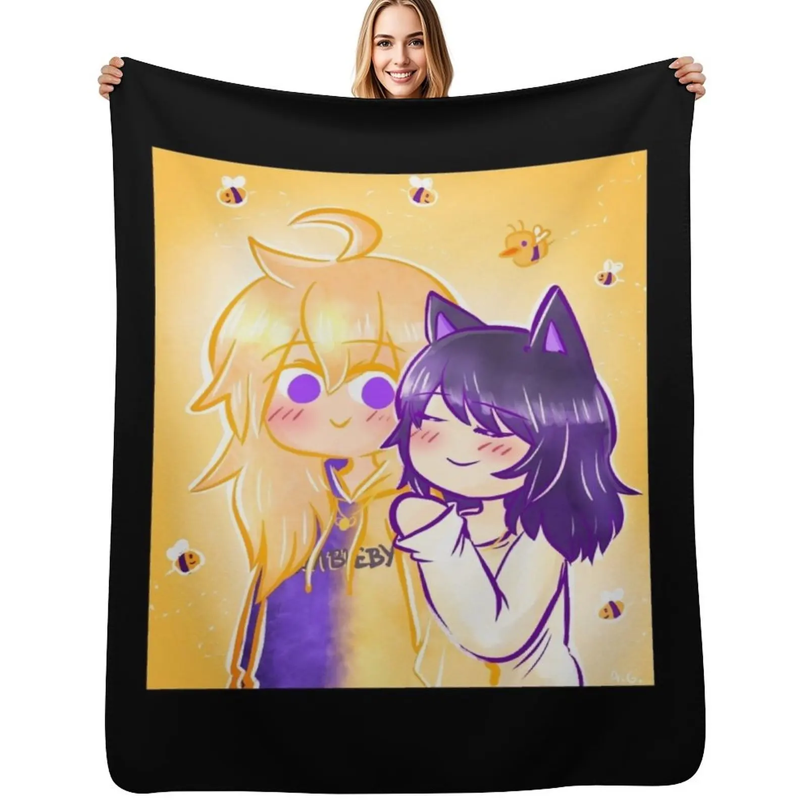 Плед Bee my Bumbleby, мягкий плюшевый плед, летнее постельное белье для Хэллоуина, милые декоративные пледы.