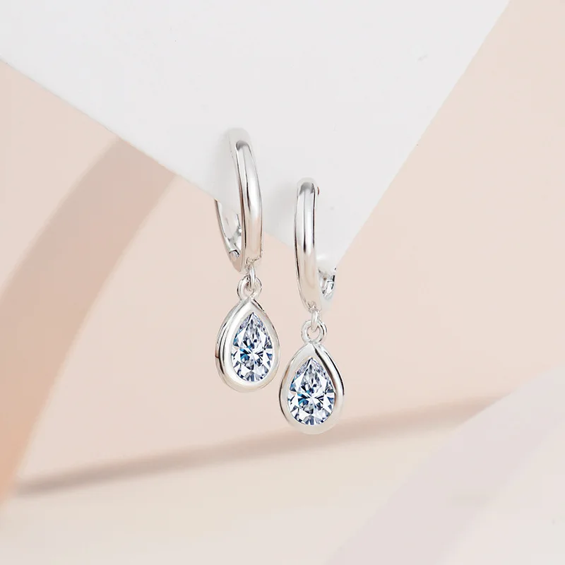 925 Sterling Silver Moissanite Earrings for Women, 0.5ct Moissanite Round cut Bright D color VVS1 Clear stud Earrings for Girls