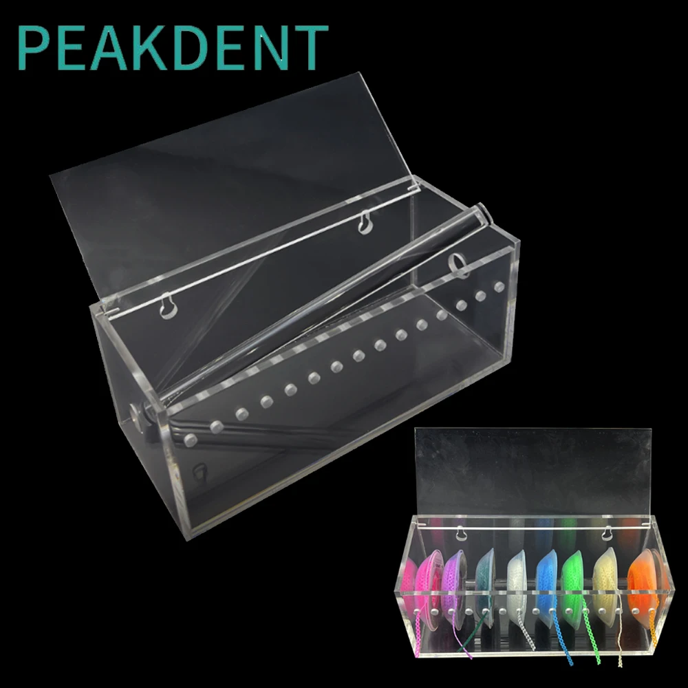 

1Pcs Clear Acrylic Power Chain Dispenser Dental Ligature Chain Placing Box Rubber Band Organizer Orthodontic Bracket Rack Case