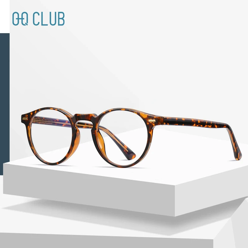 

O-Q CLUB круглые очки с защитой от синих лучей, мужские очки, люнеты, линзы для близорукости, очки для чтения, стеклянные очки