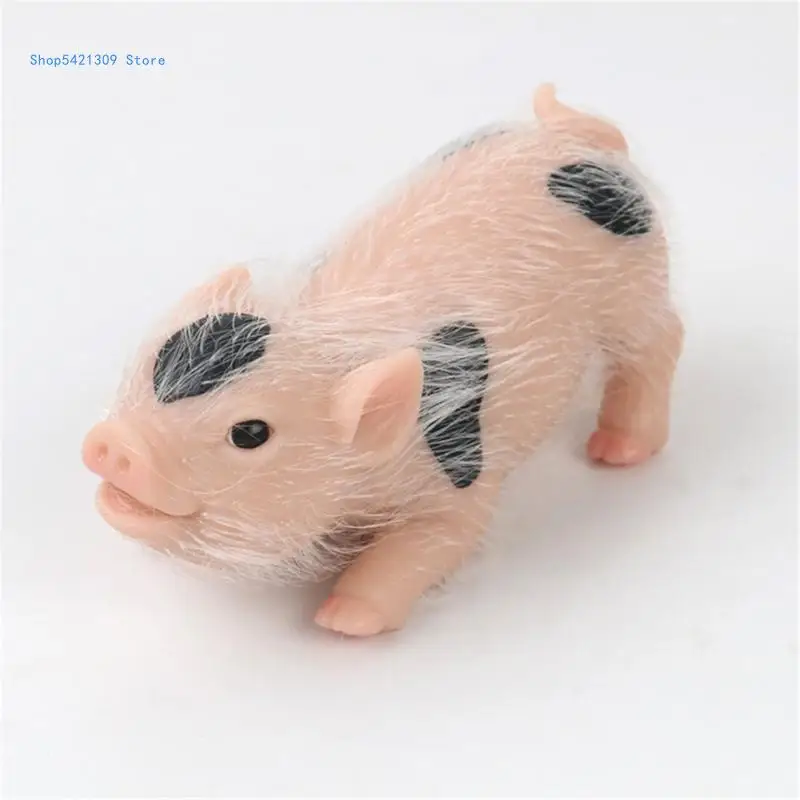 

85WA Silicone Pig Animal Toy Pet Raise Learn Toy Reborns Piglets Parenting Game Toy