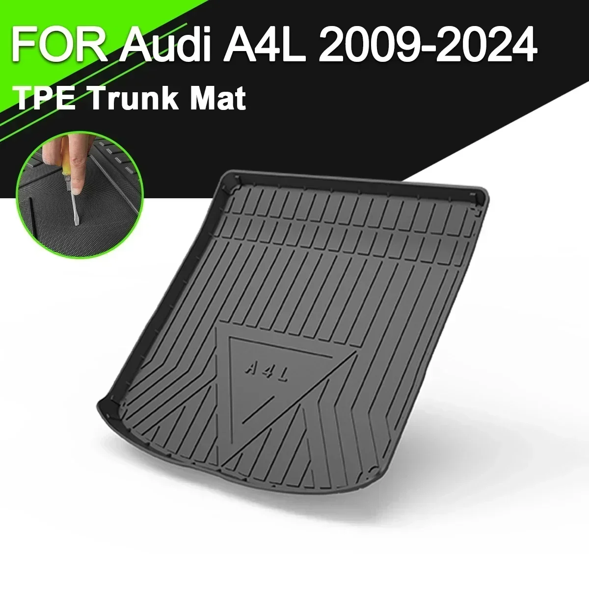 

Car Rear Trunk Cover Mat For Audi A4L 2009-2024 TPE Waterproof Non-Slip Rubber Cargo Liner Accessories