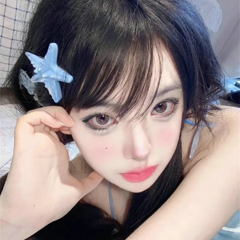 

New Y2k Blue Starfish Hairpin Summer Beach Vacation Hair Clip Fashion Sweet Bangs Clip Girls Women Hair Accessories