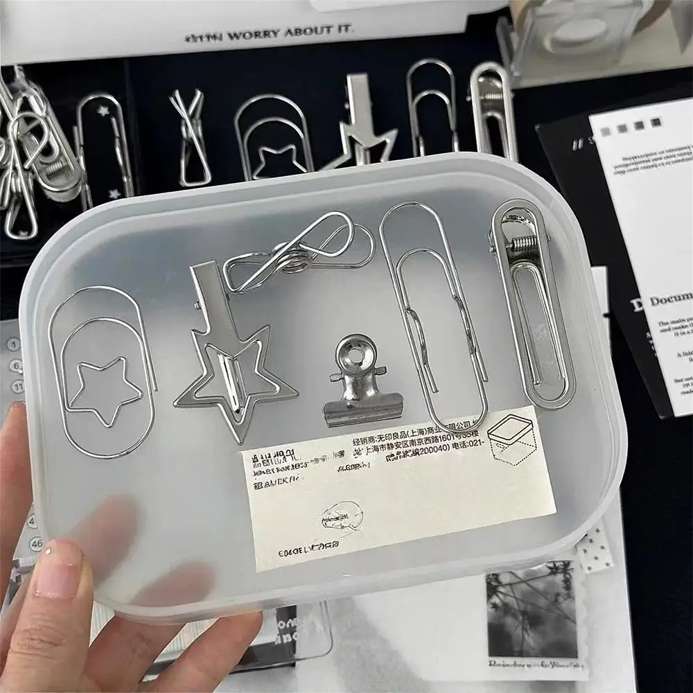 12 шт. скрепки для бумаг, металлические зажимы со звездами, зажимы для переплета, заколки для фотографий, скрепки для бумаг, лоскутные офисные аксессуары, зажимы для сумок