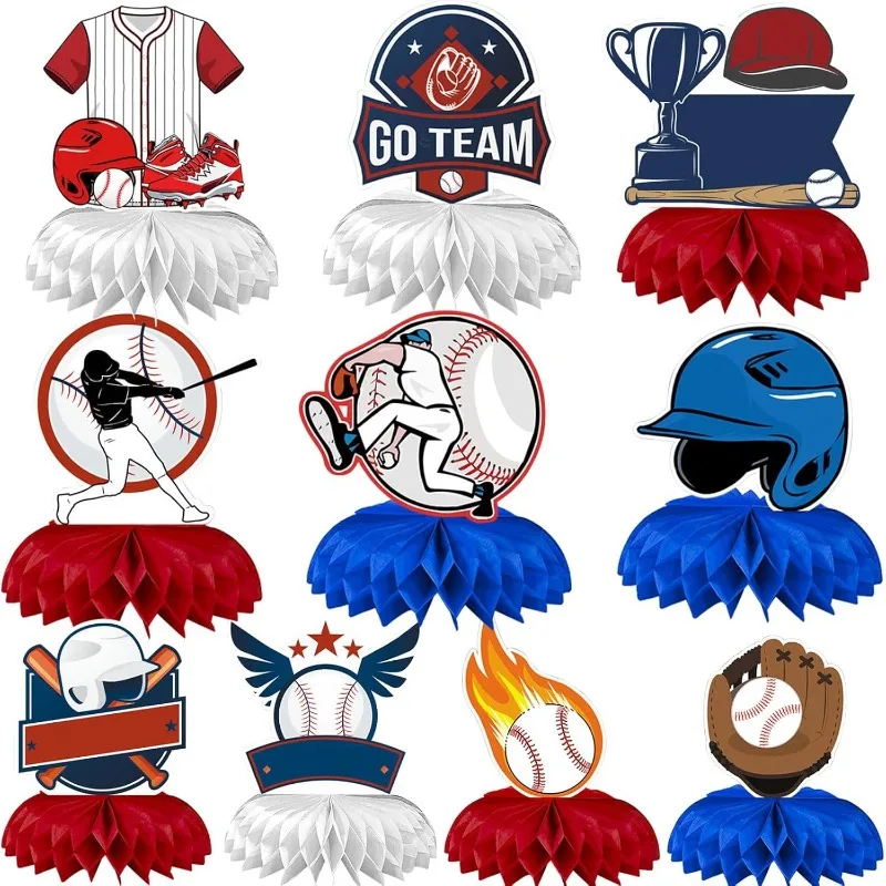 

New DIY Baseball Party Decorations Honeycomb Centerpiece Sports Theme Celebration for Graduation Anniversary Birthday Party