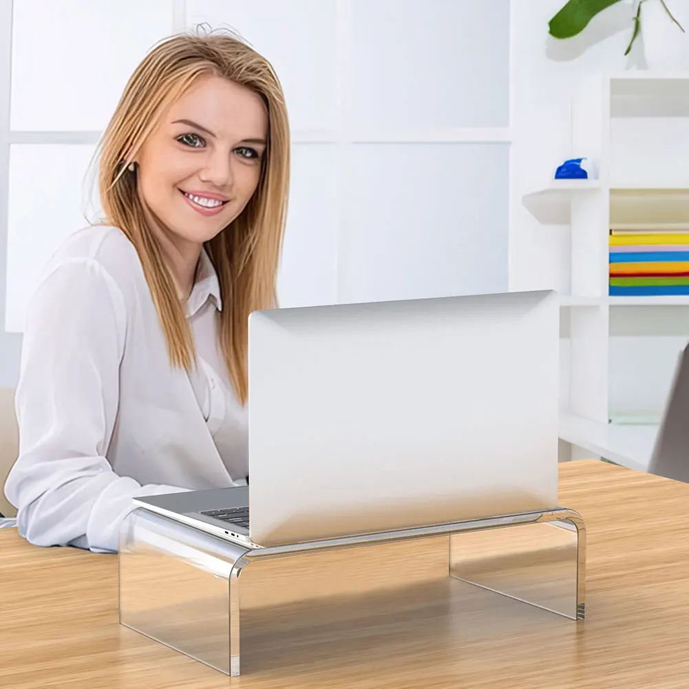 

Acrylic Monitor Stand Computer Stand Desk Laptop/PC/Multimedia Monitor Stand Clear Computer Monitor Stand Office Supplies