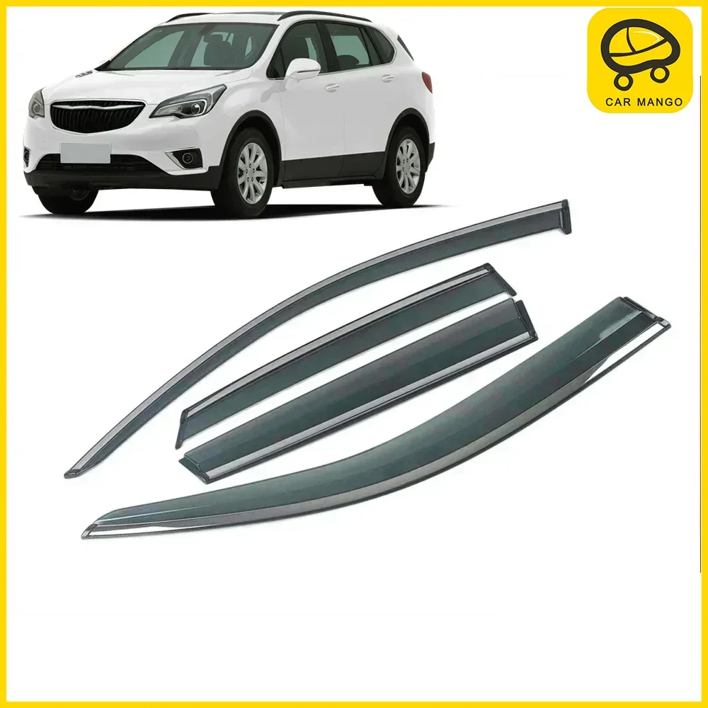 

Chrome Strips Rain Guards for BUICK ENVISION 2014-2019 Window Visor Wind Deflectors Door Visor Vent Shades Ventvisor