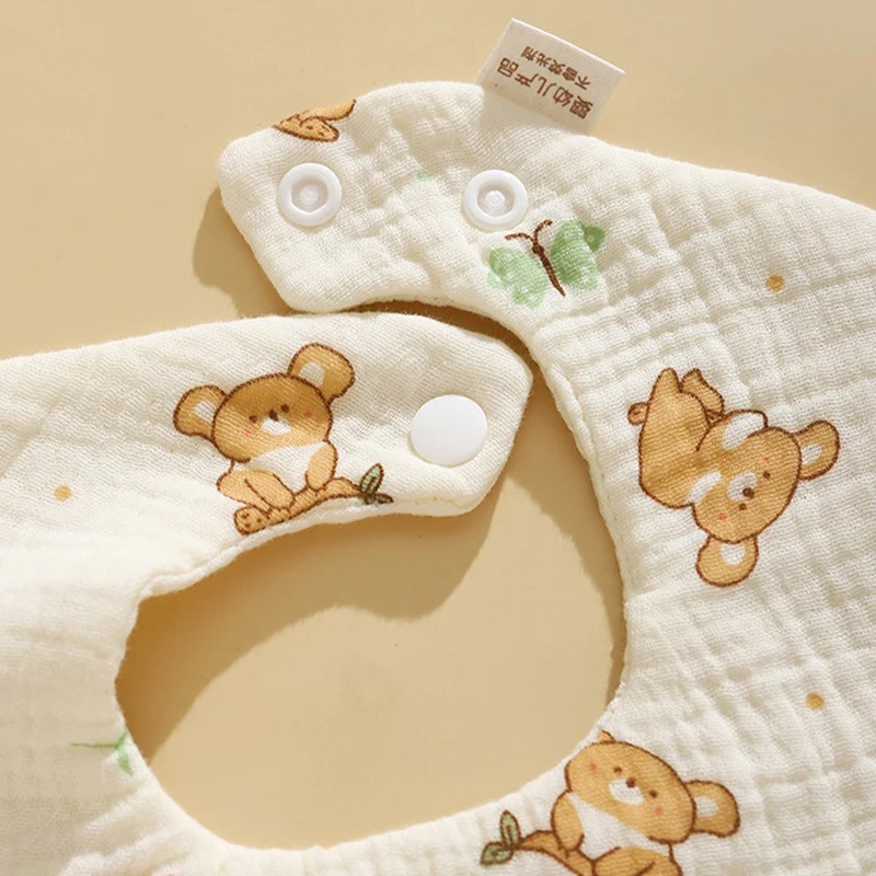 1PCS Baby Feeding Bibs 6 Layers Cotton Petal Infants Print Crepe Saliva Towel Newborn Toddler Soft Burp Cloth Kid Bib