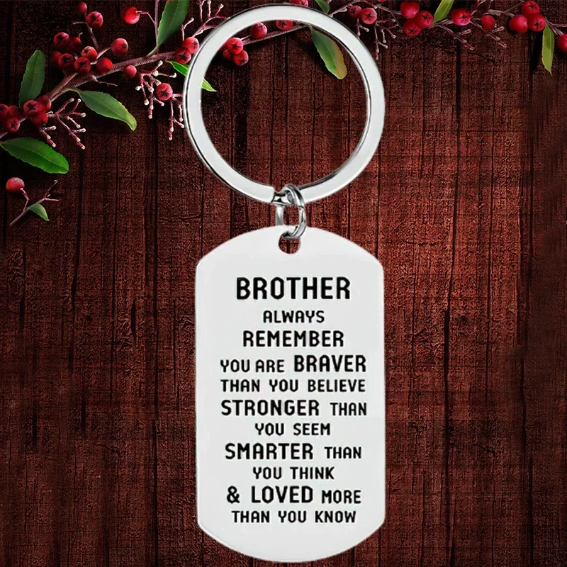 Charm Brother Sister Gift Keychain Pendant Daughter Son Gift Key Chains Keyrings Always Remember You Are Braver Than You Believe