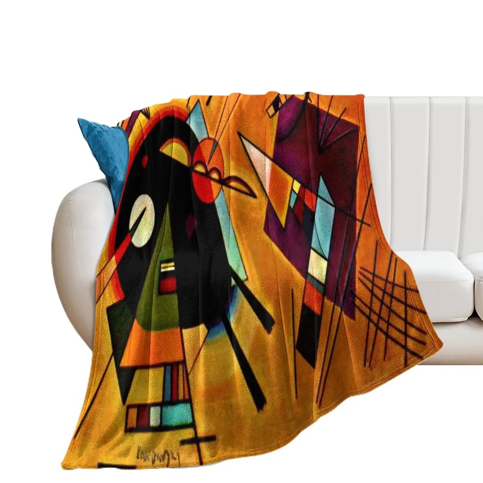 

Wassily Kandinsky 'Black and Violet' | Kandinsky Abstract Cubism Throw Blanket Soft Plush Plaid Bed linens Beautifuls Blankets