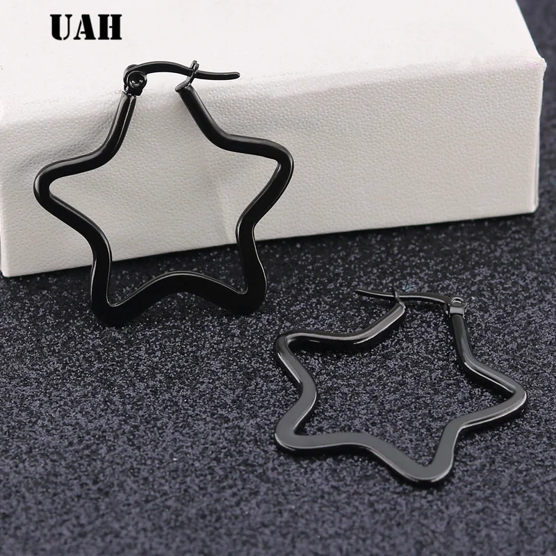 UAH Trendy Gold Color Small Star Hoop Earrings for Women 2019 Ear Piercing Huggie Earrings Simple Jewelry Bijoux Brincos