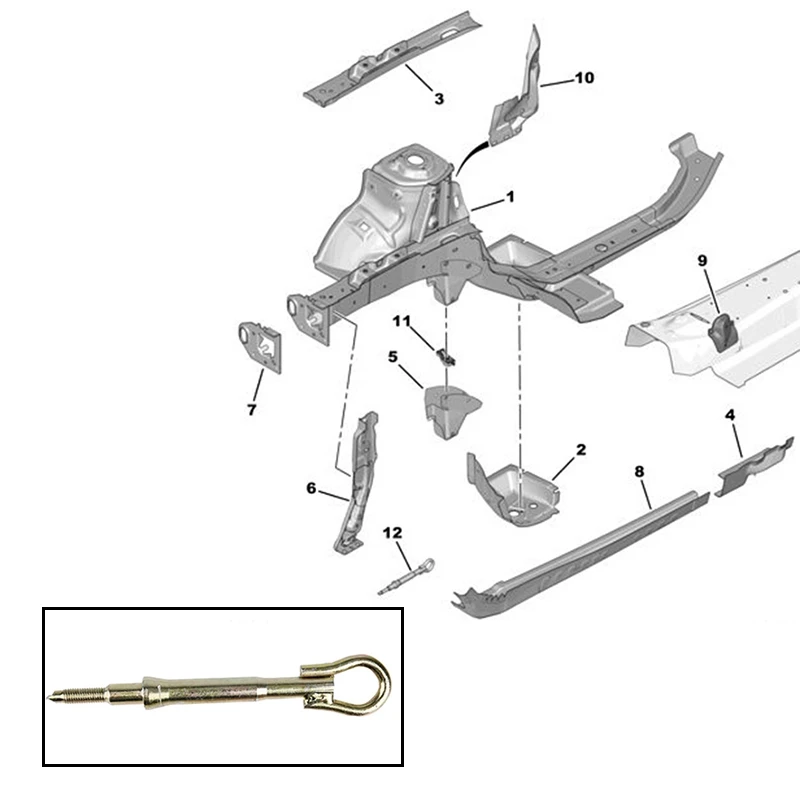 Trailer Towing Hook 674421 7212ZJ 7212SQ For Peugeot 301 307 308 206 408 508 Sega Triumph For Citroen C3 C2 C4 C5