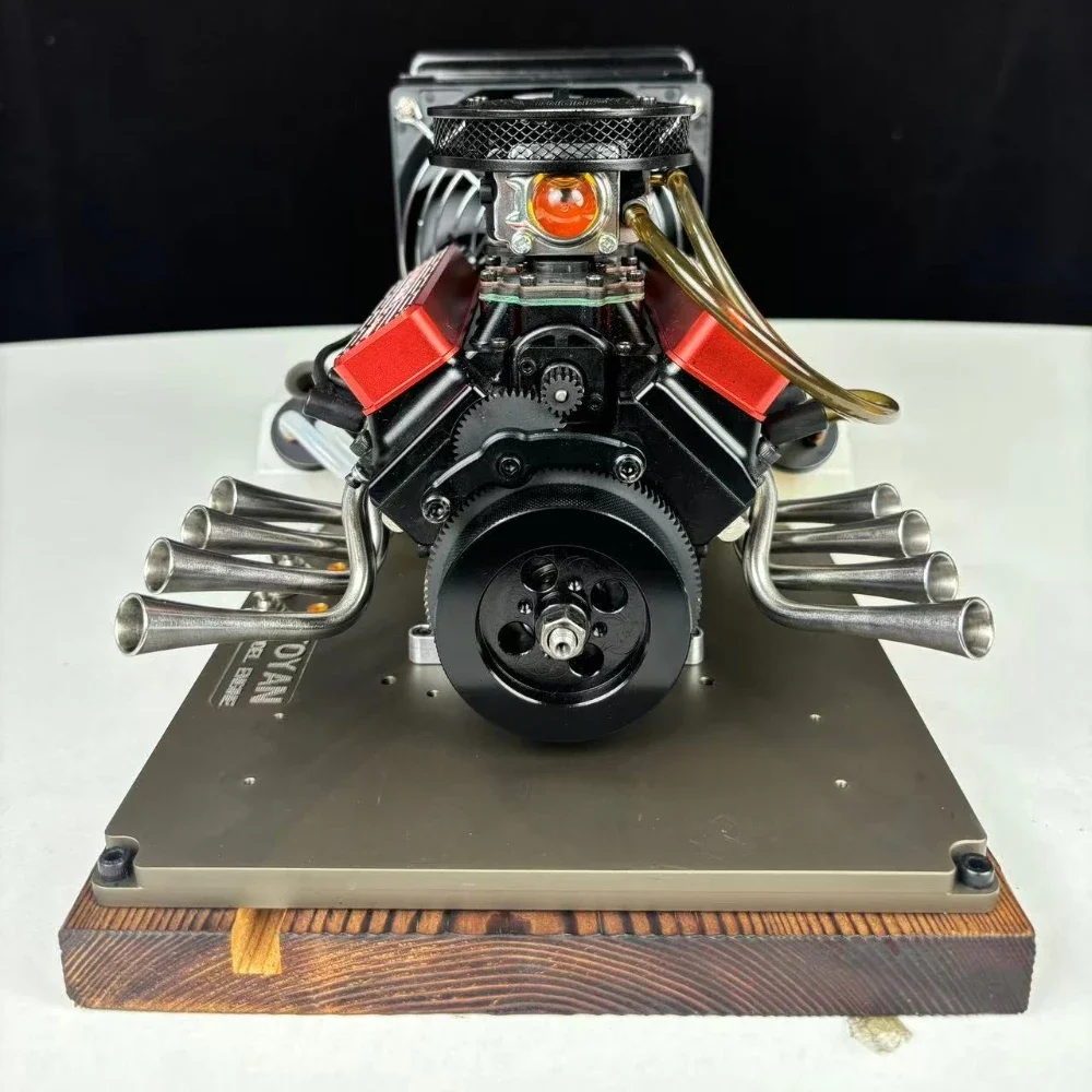 TOYAN FS-V800WGPC Metal 28cc Four Stroke Engine Model Water Cooled Engine Model (Includes Base) Mechanical Gift Toy