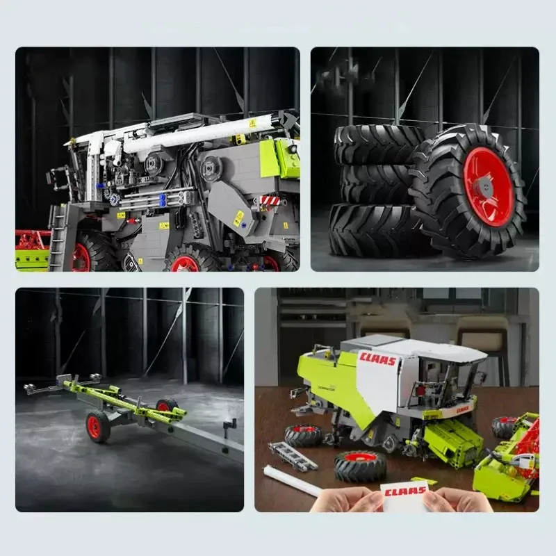 Claas dominador 370 colheitadeira 1:17 modelo blocos de construção, com motor 4567 pçs moc blocos de construção tijolo adultos crianças presente