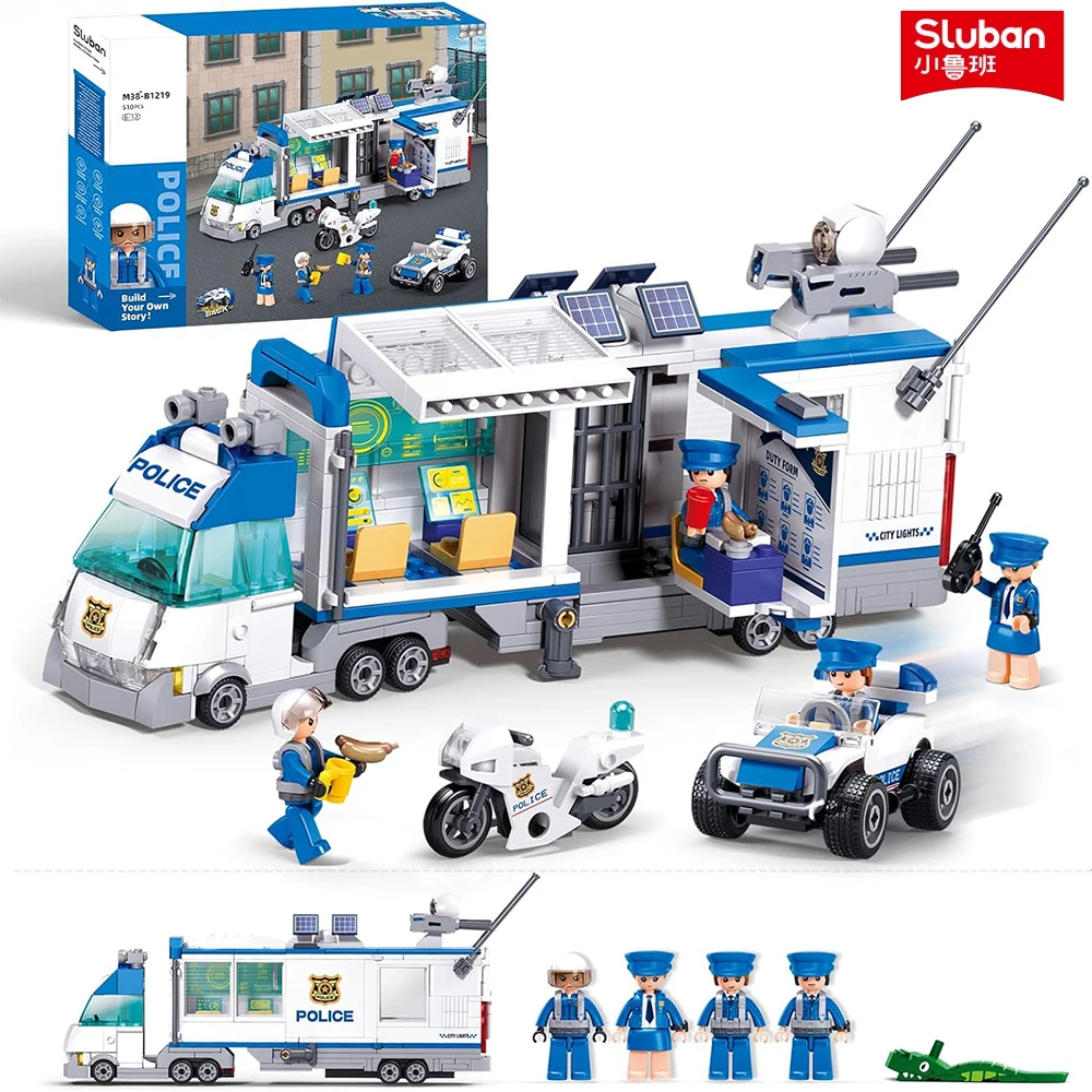 510PCS Invasion Command Vehicle Building Blocks City SWAT Car Model Bricks Set with Mini Figures Children DIY Toys Holiday Gifts