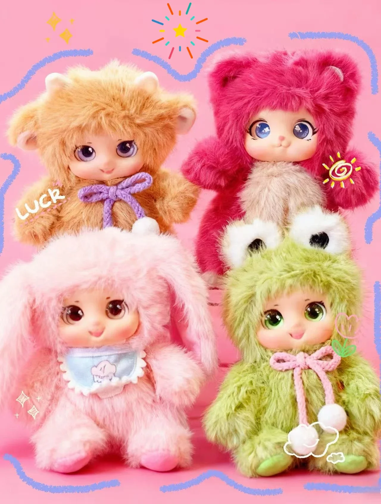 

Best Seller Cute Bear Vinyl Plush Doll Keychain Blind Box Kids Surprise Gifts Backpack Pendant