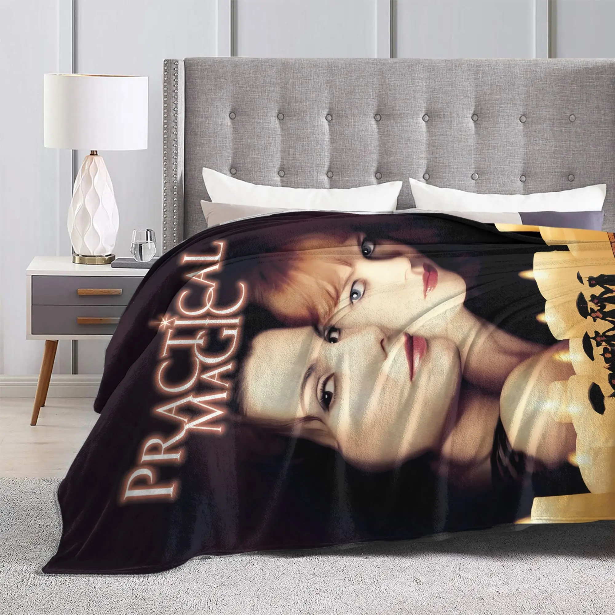 Practical Magic Black White Blanket  Warm Soft Aesthetic Plush Throw Blanket For Kids Adult Outdoor Flannel Bedspread Bed Cover