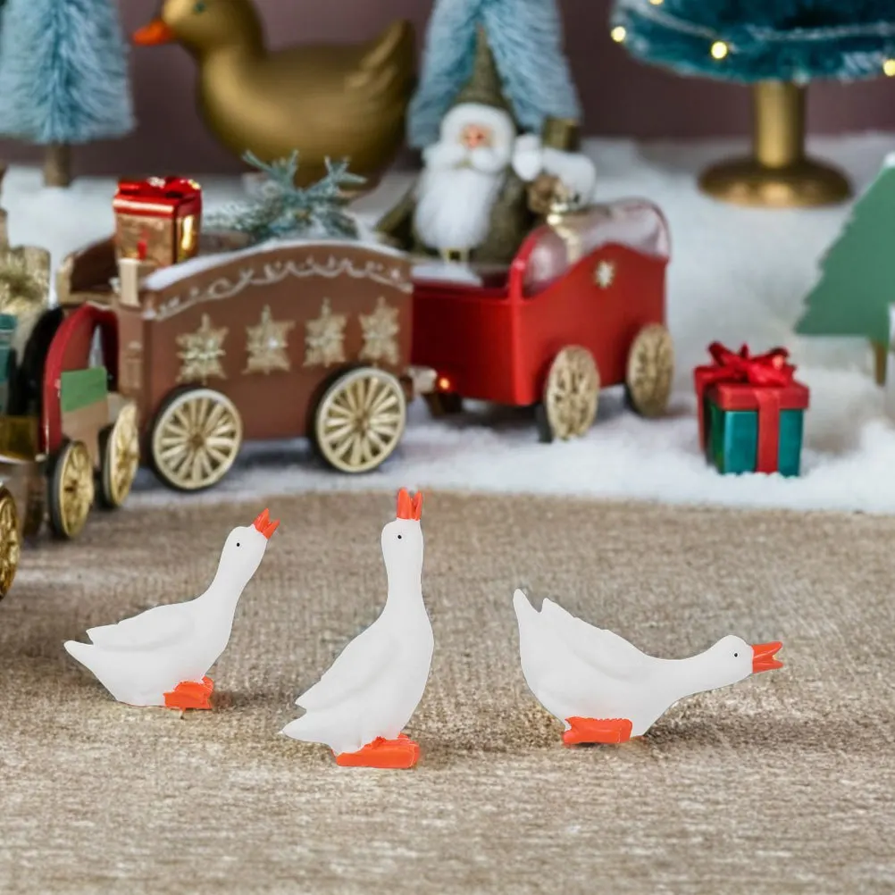 

18Pcs Mini White Swan Resin Sculptures Detailed Garden Decor Miniature Party Favors Table Decorations Micro Landscape Bonsai