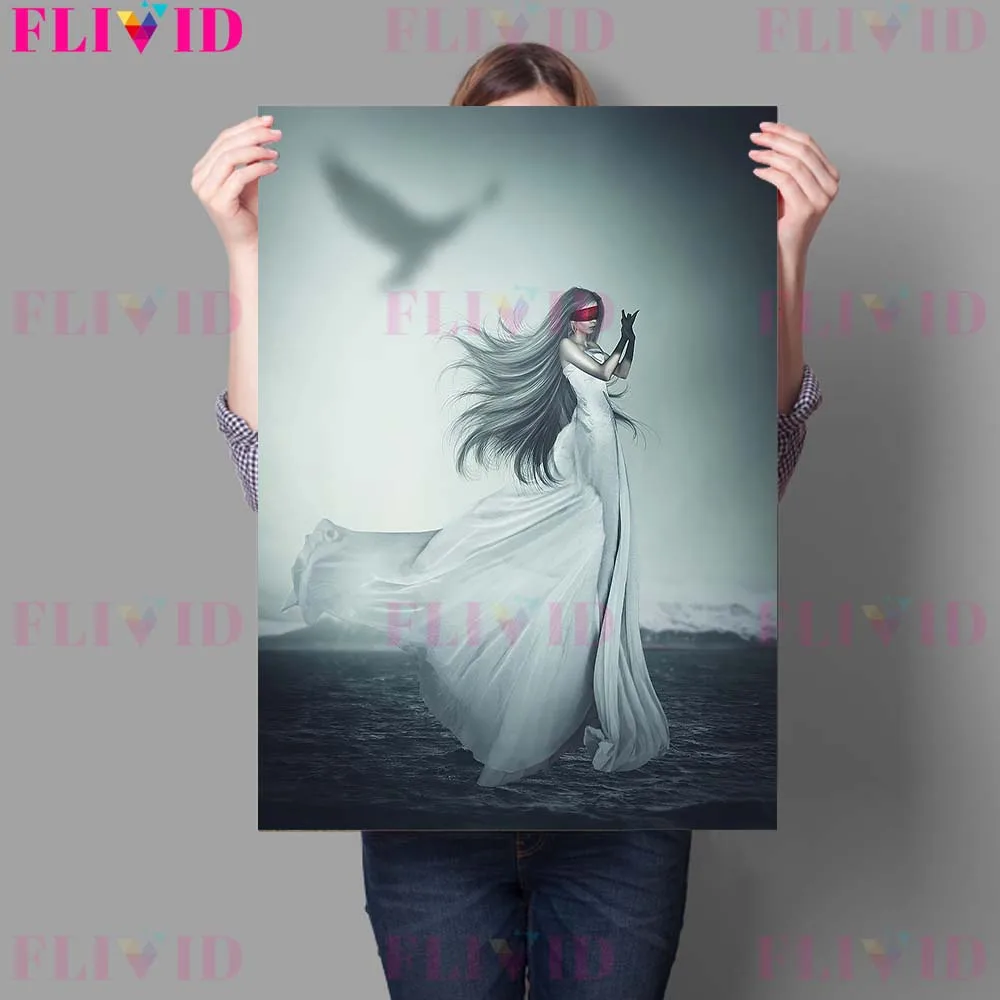 Snake Haired Witch,Mermaid,Siren,Wall Art Canvas Painting Raven Witch And Devil Angel Art Poster And Print Home Decor Unframed