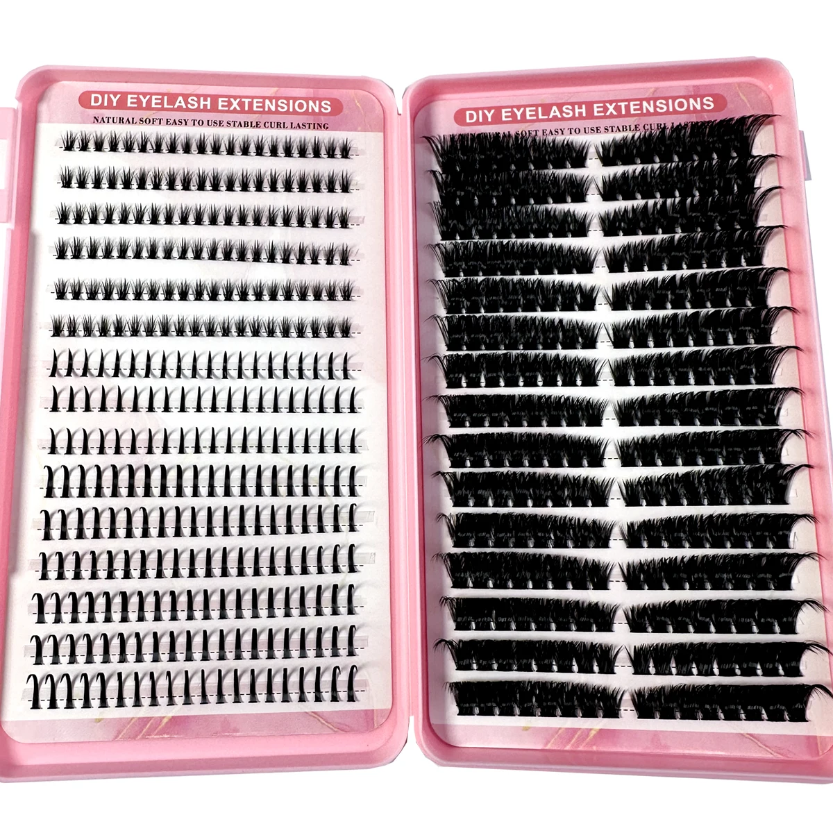 570/540/60pcs Cluster Ciglia Estensione ciglia naturali Cluster Ciglia Volume Vassoio misto Ciglia Cluster Ciglia Manga naturali