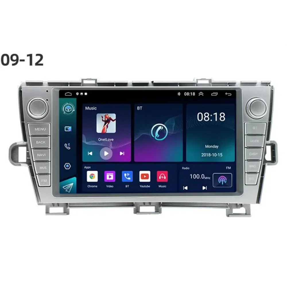 8G 256G For Toyota Prius XW30 2009 - 2015 Car Radio Multimedia Video Player Navigation GPS Android Auto BT No 2 Din DVD