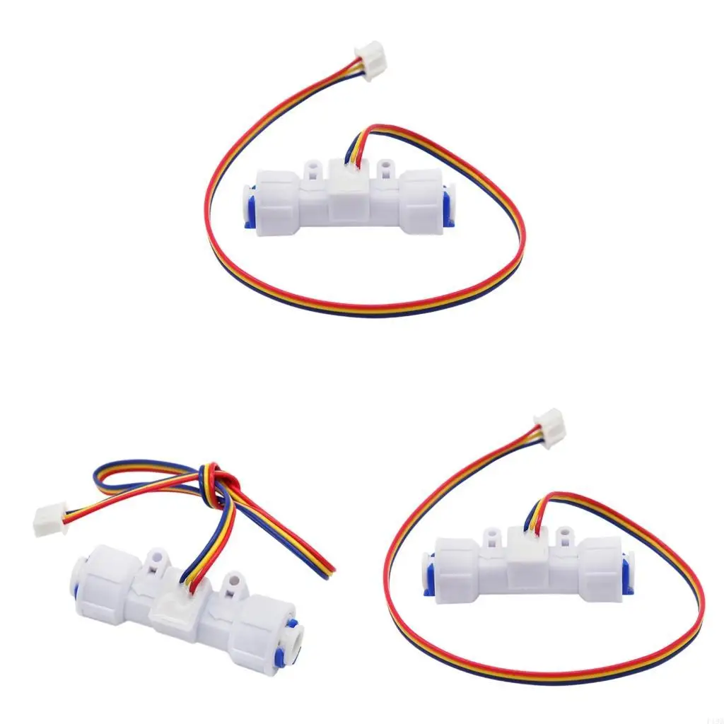F19B Plastic Hall Effect Flows Meter Fast Installation 1/4in Connector Fitting For Water Dispenser Flowmeter Counter