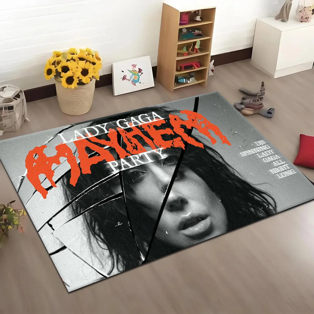 Singer Star L-lady G-gaga 2025 Music Mayhem flag Carpet Rug for Bedroom Living Room Decor Sofa Home Area Rug Non-slip Floor Mat