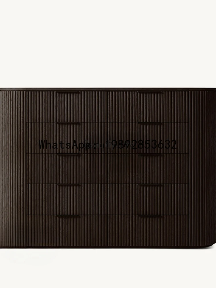 QQ American rural solid wood dining side storage wall ten bucket storage cabinet