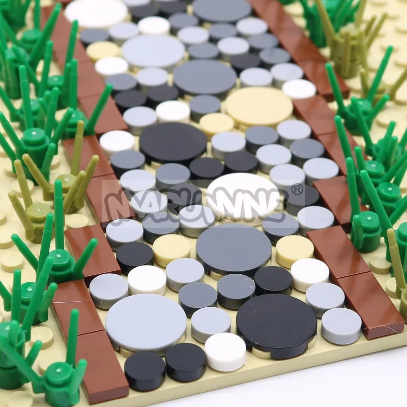 350PCS Round Tile Blocks 1x1 2x2 MOC Bricks Base Flat Board Plate Floor Road City View Parts Aeecessories 98138 4150 Compatile