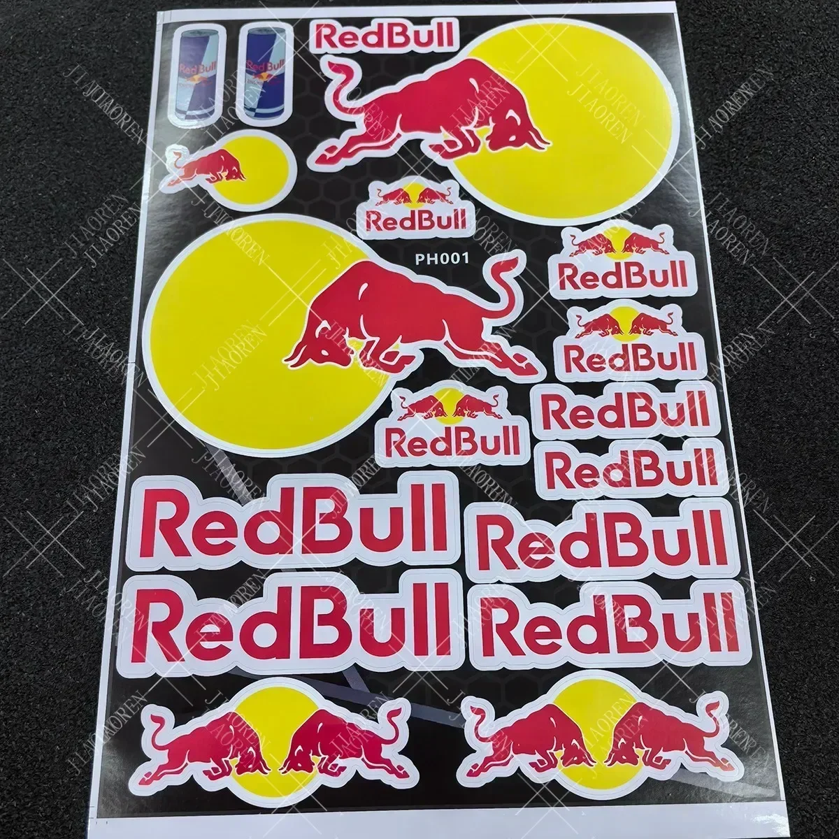 Kit de Calcomanías de Vinilo con el Logotipo de Red Bull para Casco de Motocicleta