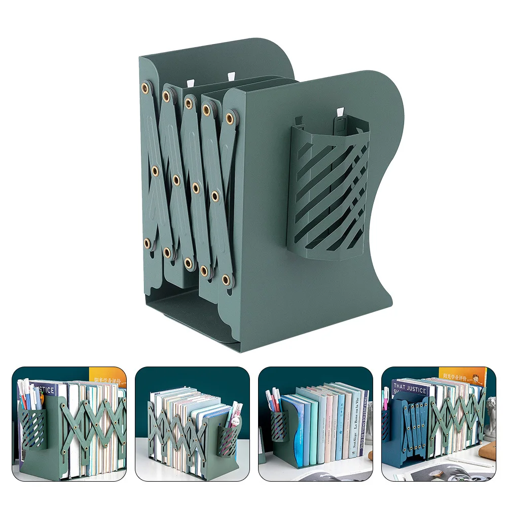 

Creative Telescopic Folding Bookend Metal Bookshelf Office Student Stationery Book Organizer Pen Holder Desktop Book Support