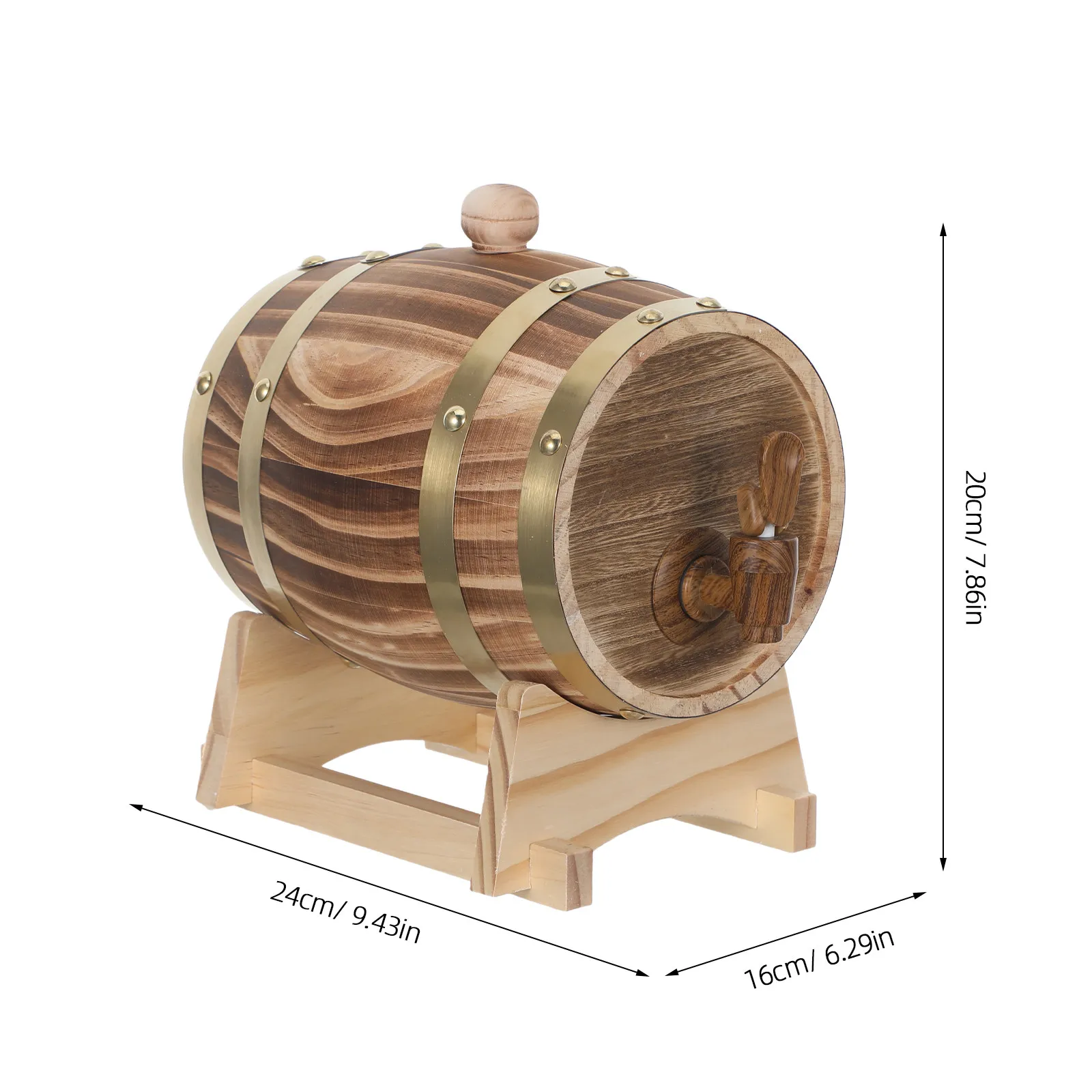 Oak Aging Barrel Coffee Finish Mini Whiskey Barrel Tap Dispenser Home Alcohol Dispenser Rustic Tabletop Decor 5L