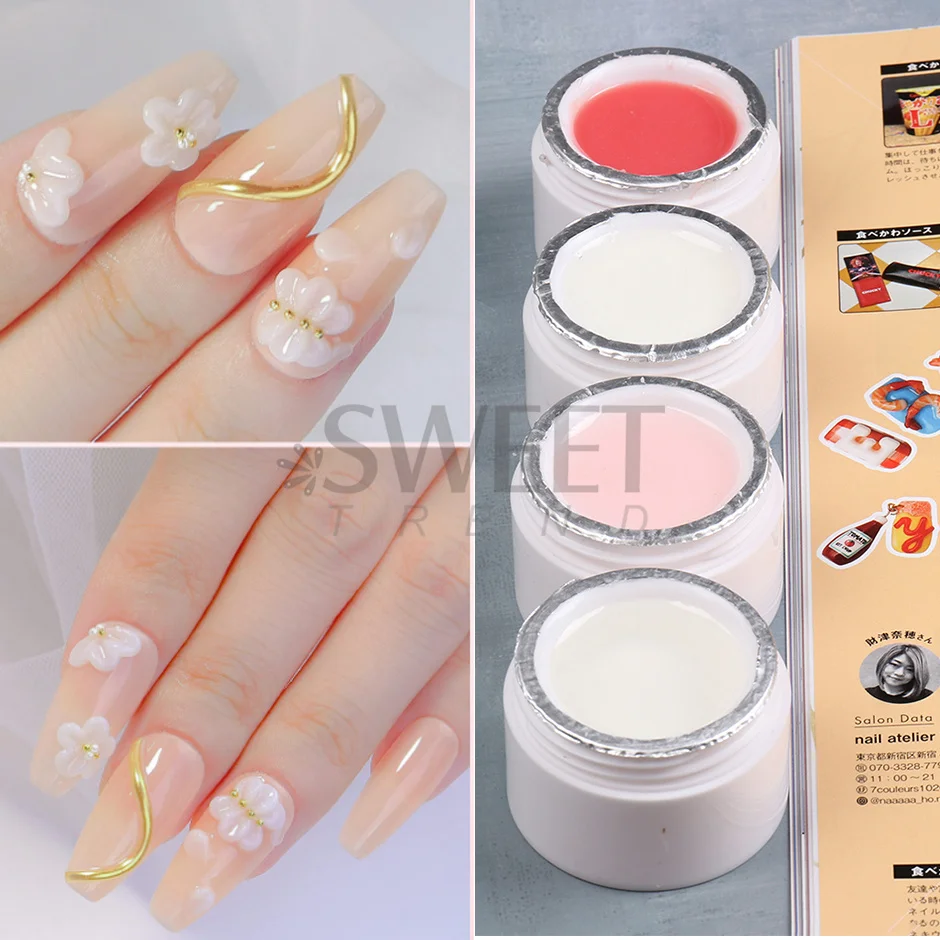 15ml Gel per estensione solido a mano antiaderente Costruzione rapida Intaglio Fiore Nail Art Prolungare Estendere Gel Acrilico Smalto per unghie Manicure