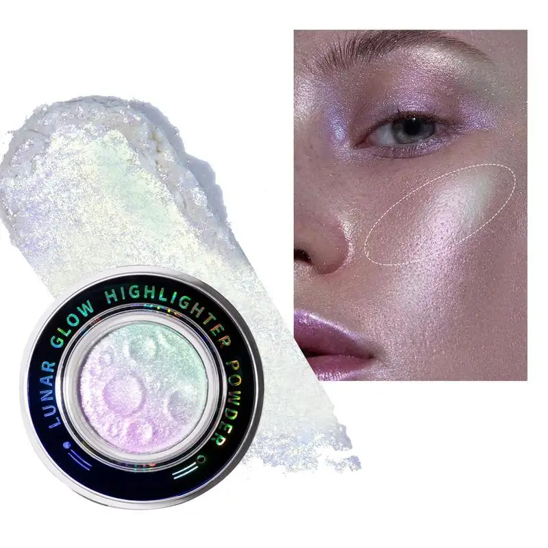 Planet Highlighter Powder Face Highlighter Palette Multichrome Glitter Shimmer Highlighter Makeup Fairy Powder Shimmer Highlight