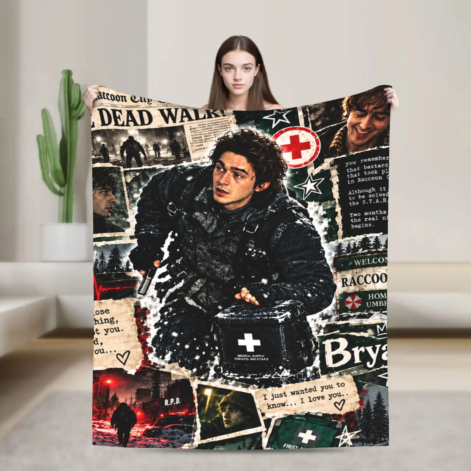 Bryan Austin Abrams Wool Blankets R-Residents Night Undead Evil Funny Throw Blankets for Home 125*100cm Rug Piece