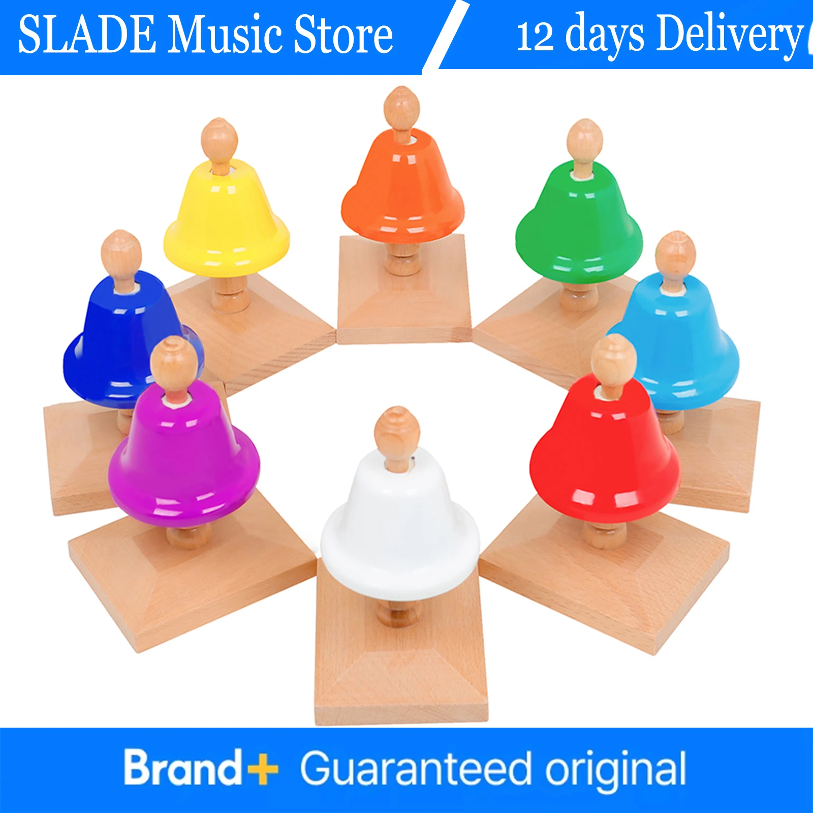 

Orff 8 Note Hand Bell Wind Desk Musical Bells Set with 2 Mallets Children Music Toy Tools Baby Early Education Instrument