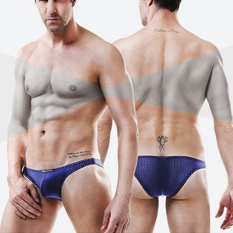 Sexy Men's Briefs Ice Silk U Convex Pouch Underwear Smooth Mens Bikini Swimsuit Breathable Male Panties Lingerie Мужские Трусы