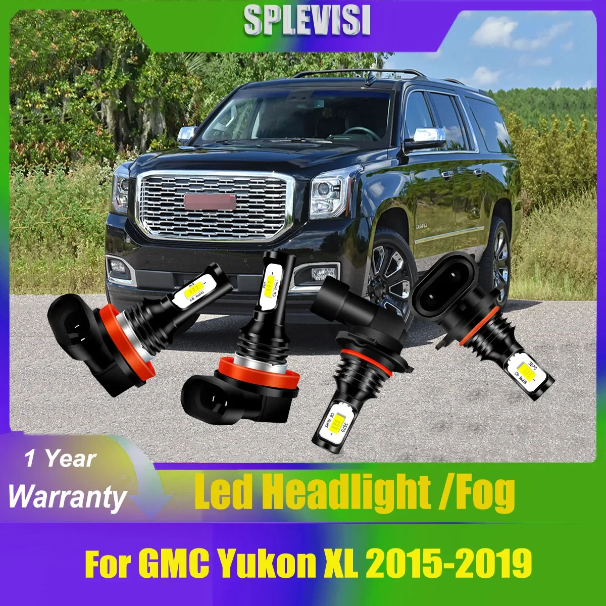 9-16v Xenon White Car Auto LED Headlight Foglight  increase driving experience For GMC Yukon XL 2015 2016 2017 2018 2019