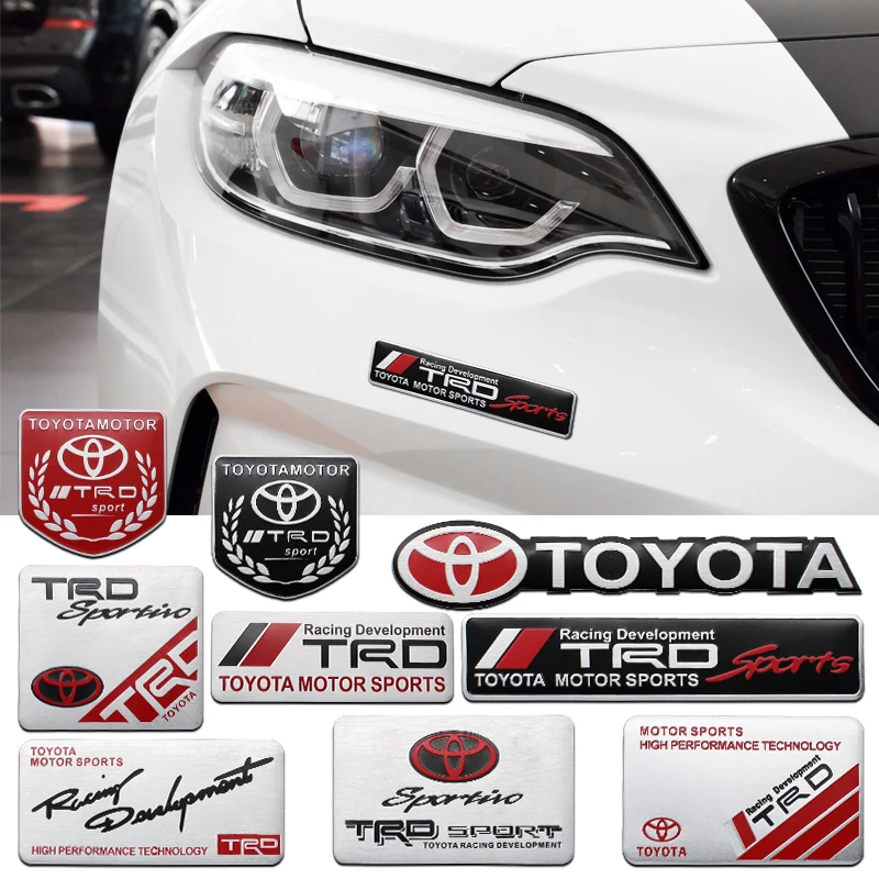 الألومنيوم جسم السيارة ملصقات جانبية درابزين جذع ديكور شارة مائي لتويوتا TRD كامري RAV4 لاند كورولا ليفين 86 يارس أيجو هايلكس