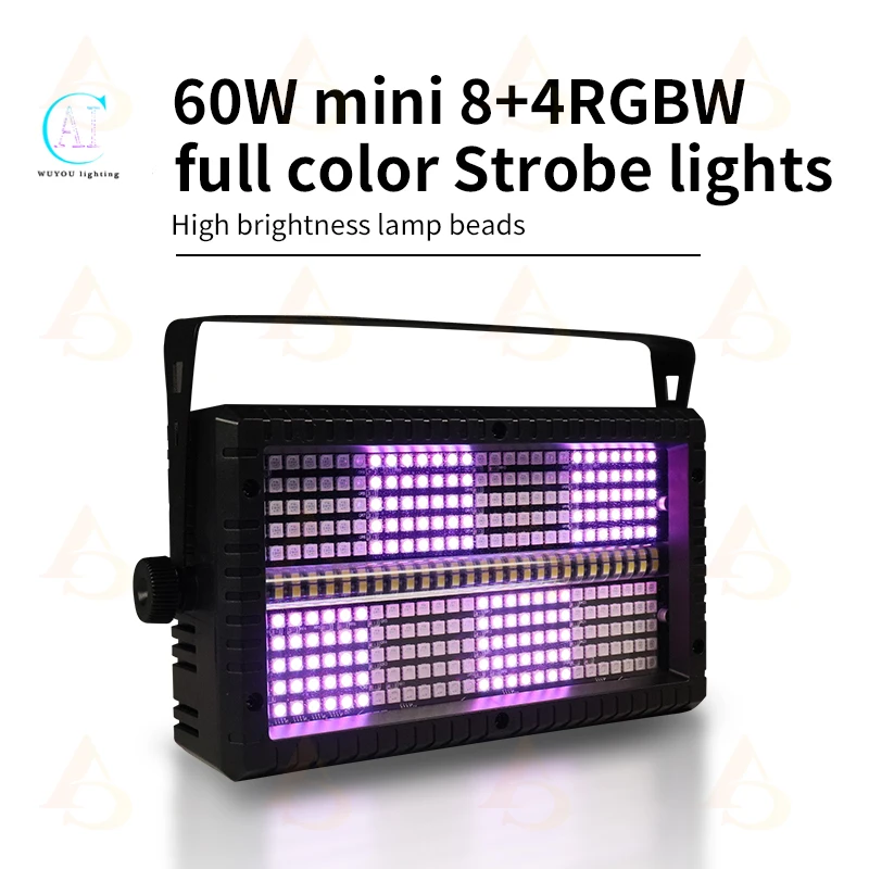 Mni LED Strobe DMX 60W RGBW 4 in 1 8 Zones and White 8000K 4 Zones DMX Super Bright Dj Wash Light Stage Strobe Light Effects