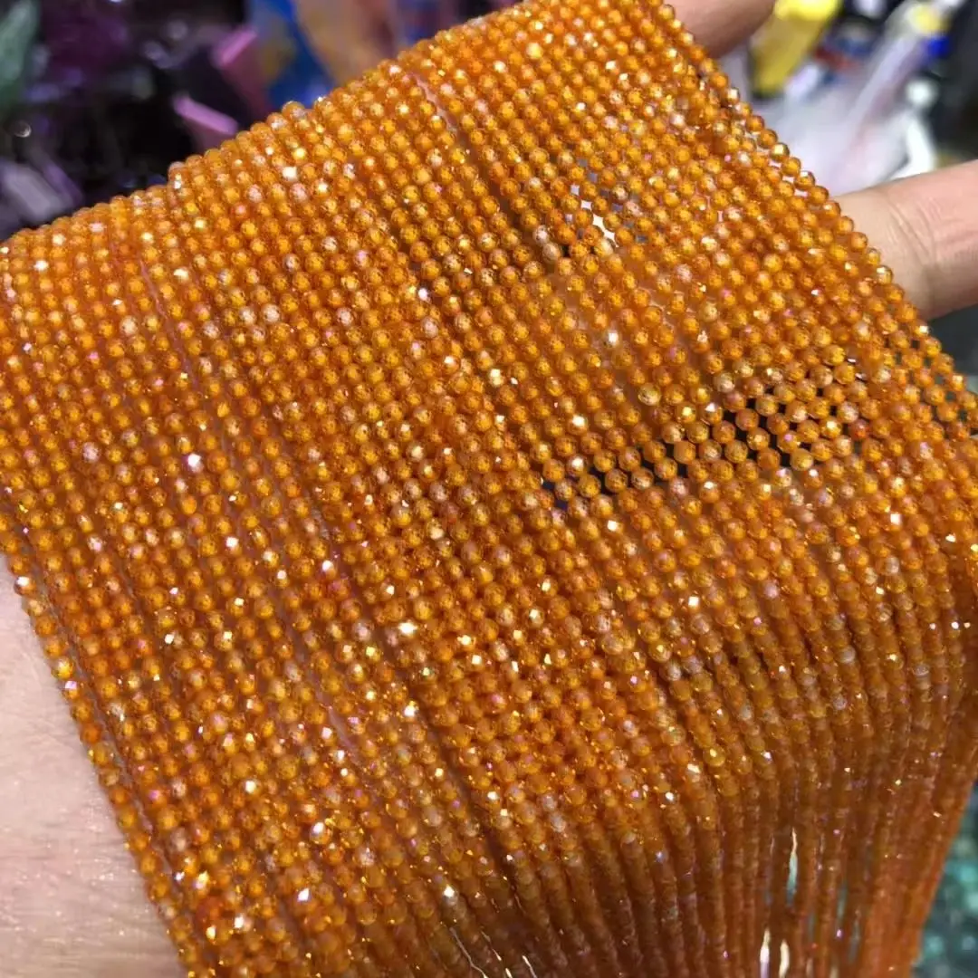 Gradient Color Zircon Faceted Round Loose Beads 38cm Strand Bling Beads for DIY Jewelry Making Bracelet Necklace Women Jewelry