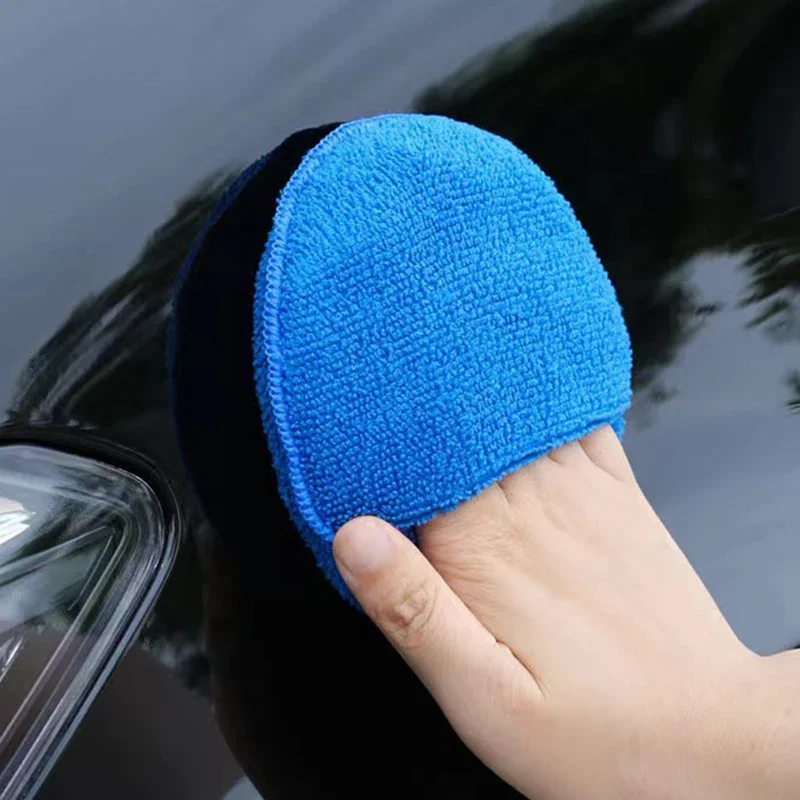 Car Polishing Waxing Sponges Pad 5 Inch 125mm Microfiber Round Motorcycle Auto Wax Applicator Polish Foam Sponges Cleaning Tools