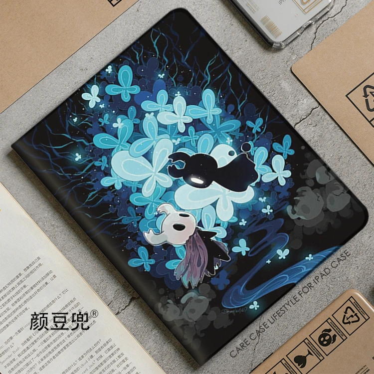 Hollow Knight Anime Game For Samsung Galaxy Tab A7Lite 8.7 2021 Case S9 Plus Tri-fold stand Cover Galaxy Tab S6 Lite Tab S8 Plus