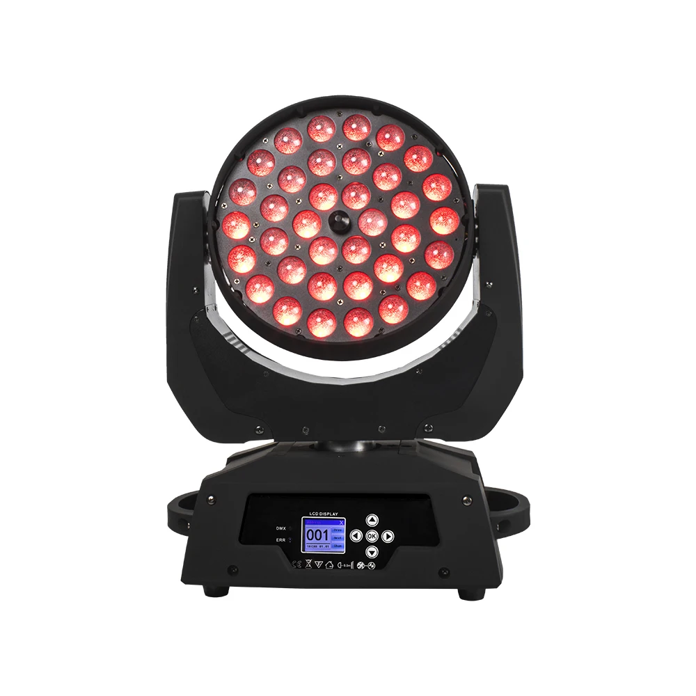 SHEHDS LED Wash Zoom 36x18W RGBWA+UV Moving Head Lighting DMX Controller for Disco Music Dance Party Show Stage Wedding