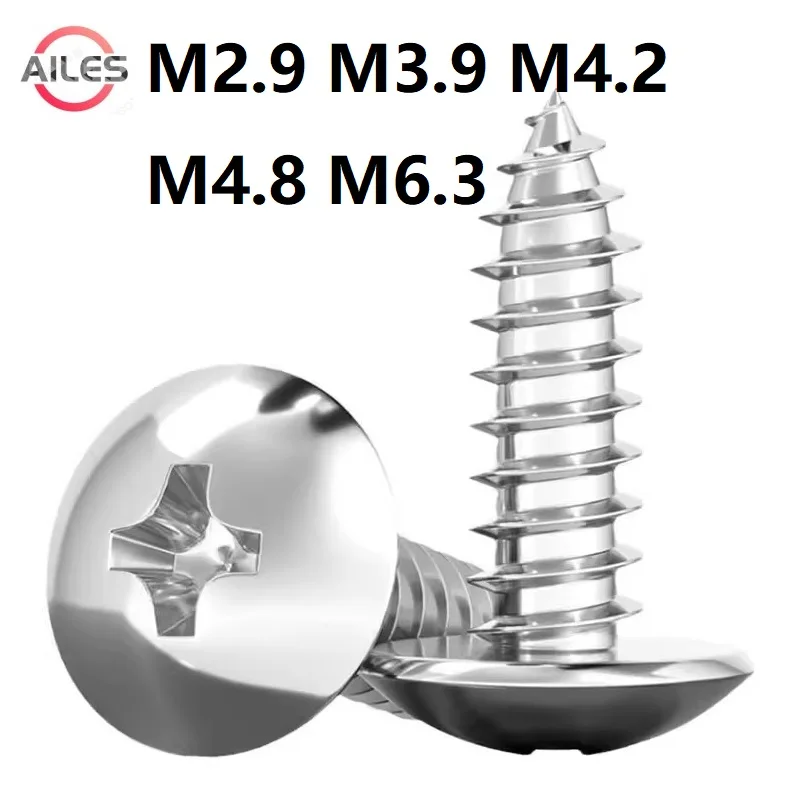 

M2.9 M3.9 M4.2 M4.8 M6.3 Truss Head Cross Recessed Self Tapping Screws 304 Stainless Steel Truss Head Philips Screw