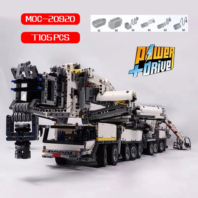 MOC-20920 blocos de construção de guindaste de lança de vários estágios modelo de construção criativo adulto artesanal brinquedos diy brinquedos educativos de descompressão