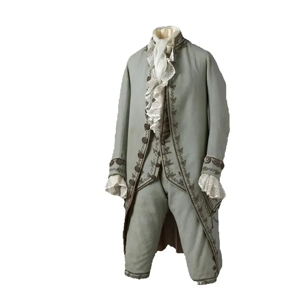 18th Century Men's Royal Outfit Medieval Uniform Jacket Vest Pants Colonial Tuxedo Victorian Suit Full Set