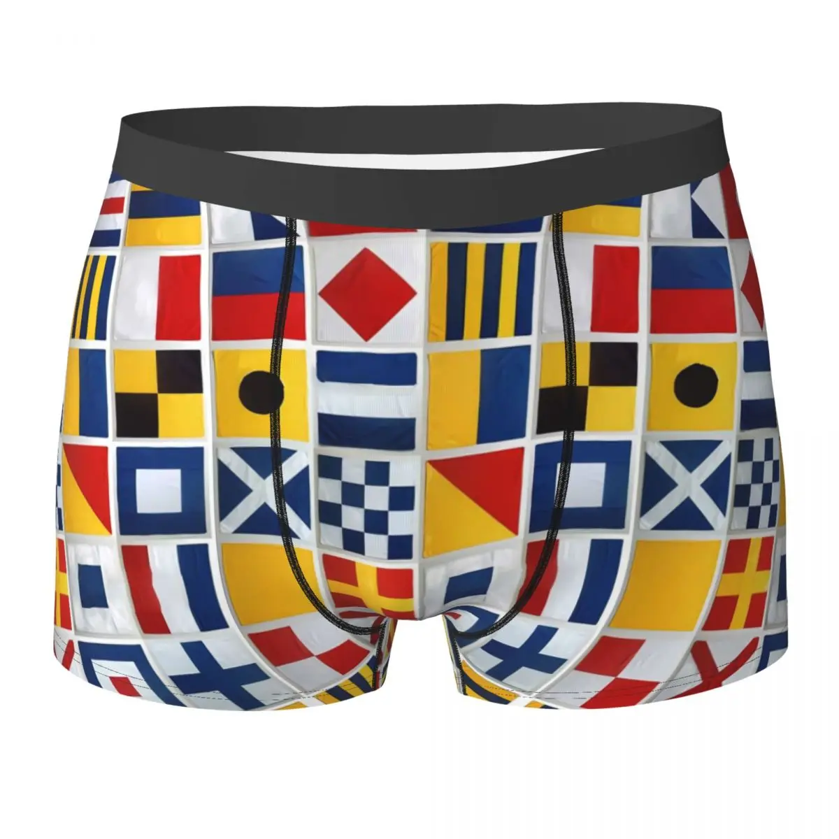 Nautical Flags Underwear Colorful Print Design Trunk Trenky Male Underpants Breathable Boxer Brief Gift Idea